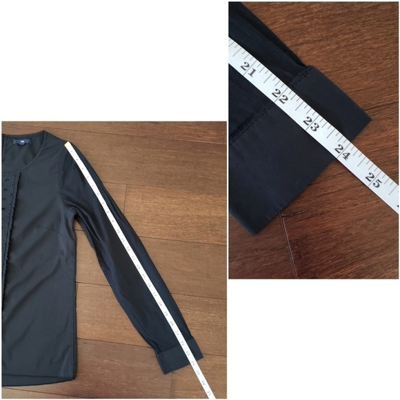 Gap black eyelet long sleeve popover top size XS - Picture 10 of 10